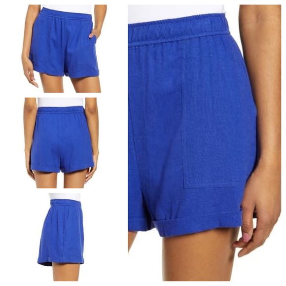 bp Pants - BP Blue Casual Linen High Shorts Sz XL